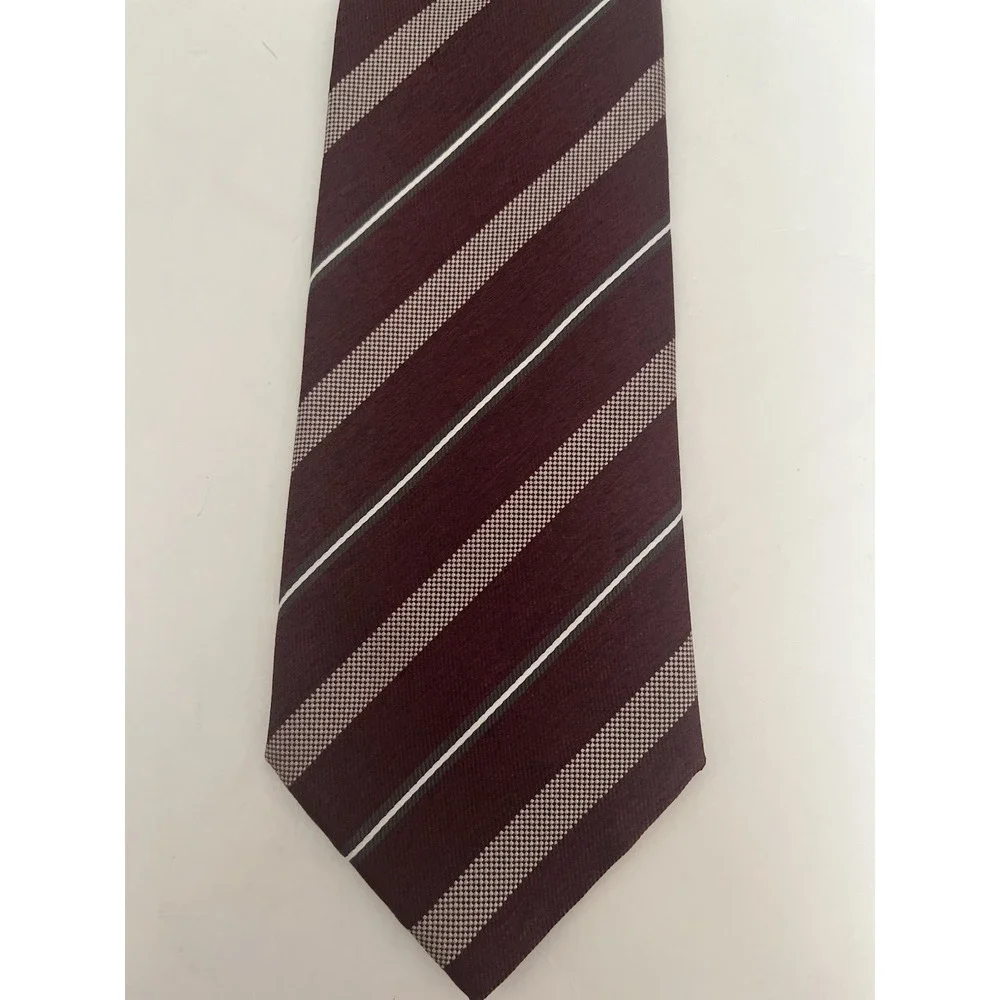 ARMANI COLLEZIONI MEN'S STRIPE TIE, MAROON, 3 1/4